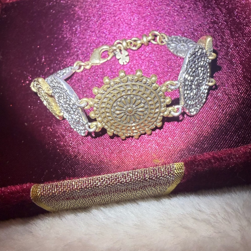 Lucky Brand Two-tone Reversible Medallion Bracelet